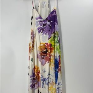 Nicole Miller Floral Maxi Dress - Purple, Orange, Green
